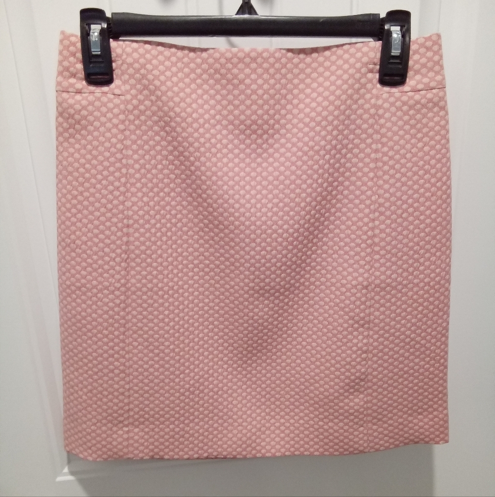 Ann Taylor LOFT Size 0 Pink & White Textured Pencil Skirt NWT 17" Length